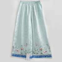 Hua Yueyao's original "Little Golden Jade" Chinese-style retro embroidered women's base layer Chinese-style long pants, universal wide-leg underpants thumbnail 7