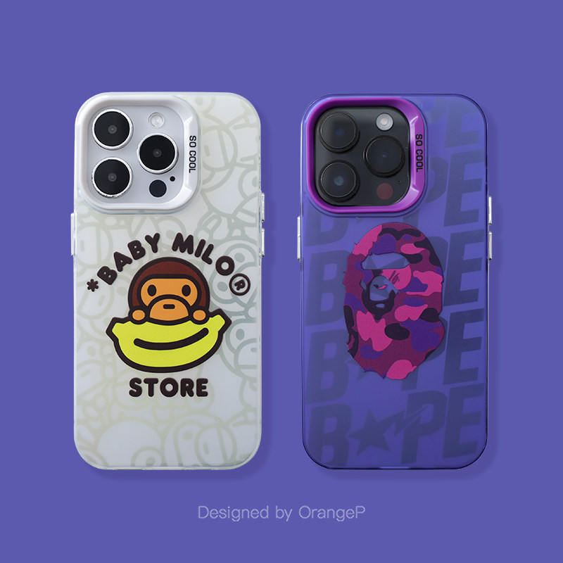 原创大嘴猴苹果15手机壳搞怪17磨砂适用于16Promax保护套潮牌猿人头iPhone13个性潮酷紫色12防摔硬壳11时尚14