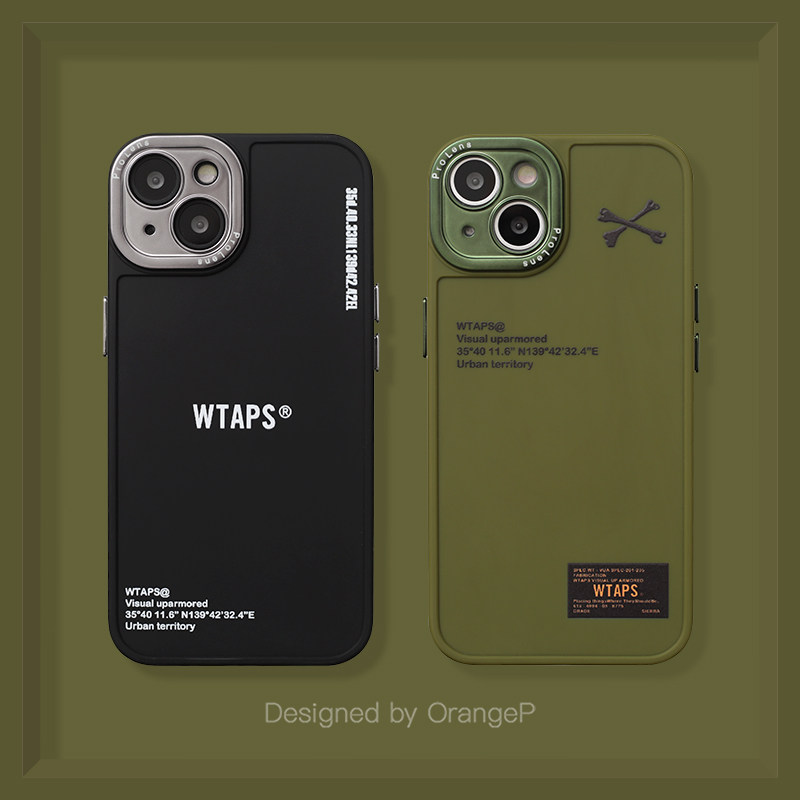 wtaps潮牌iphone13磨砂苹果12手机壳14promax全包xr军绿xs硅胶11个性