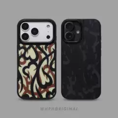 Trendy Brand Black Thorn Is Suitable for Apple 17 Pro Max Phone Case with Magsafe Magnetic Attachment, Chinese Style, Fashionable and High-End for Couples, Matte Hard Anti-Drop Protective Case for 14, 15, 18