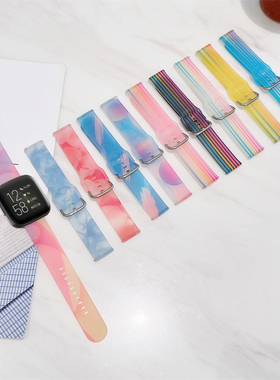 适用fitbit versa1/2/3/4表带sense1/2果冻透色腕带彩虹防水运动