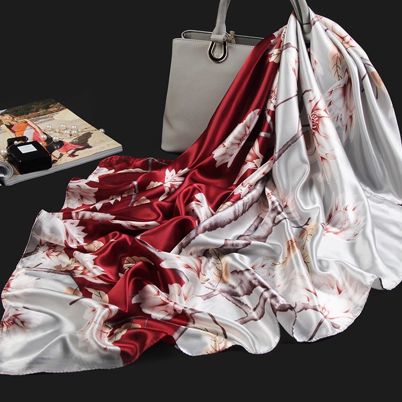 大方巾女披肩仿真丝丝巾