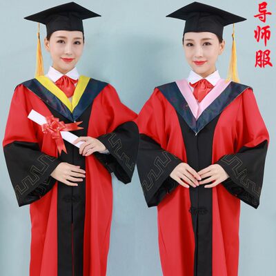 导师服大学生男女毕业季拍照服装高中演出服文理科硕士博士学位服