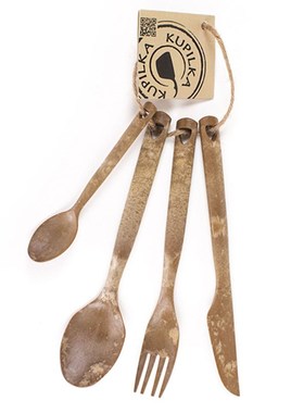 芬兰kupilka户外刀叉勺套装北欧露营野营木质餐具bushcraft送皮绳