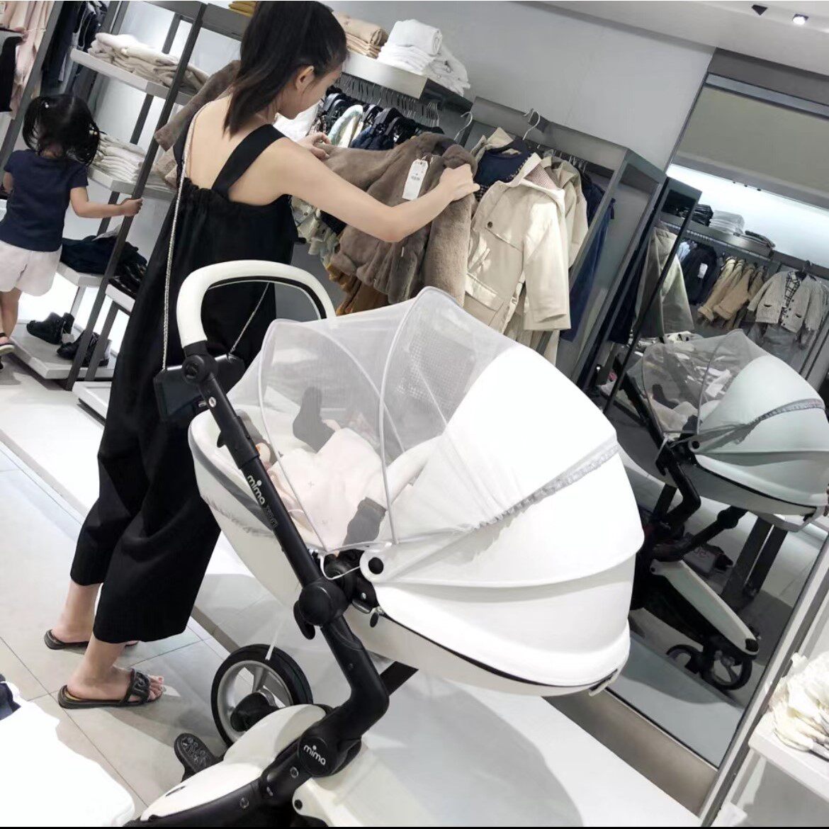 MXNmima xari高景观婴儿车推车睡篮提篮通用蚊帐全罩式加密防蚊纱