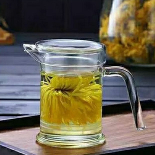 耐热玻璃泡茶杯雪菊壶7字S把带内胆茶壶红茶杯绿茶泡茶器茶具套装