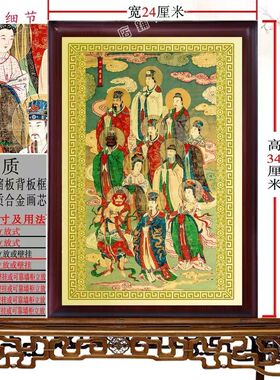 十一曜星君神像挂画新中式玄关画客厅装饰画铝合金挂画