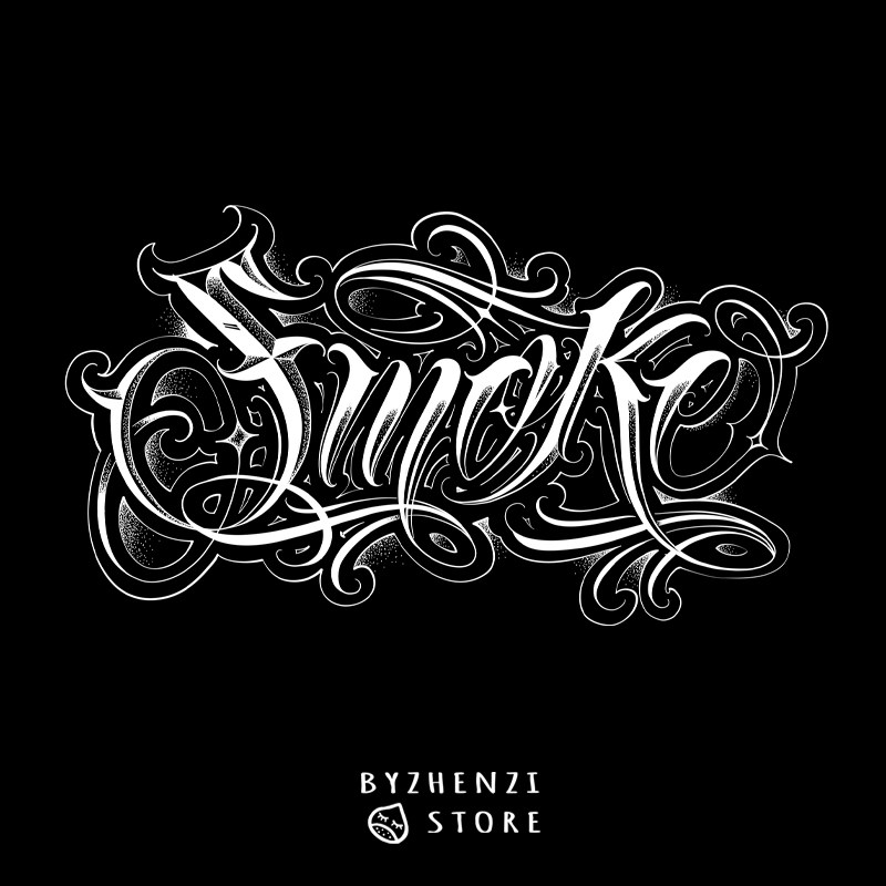 榛子本铺 奇卡诺欧美英文花体字ins防水草本半永久果汁纹身贴持久