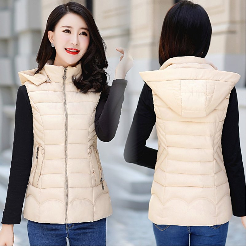 2025新款韩版修身短款秋冬装女马甲可脱卸帽外套坎肩羽绒棉衣马夹,女装/女士精品,马夹,淘宝优惠券,粉丝福利购,淘宝优惠卷