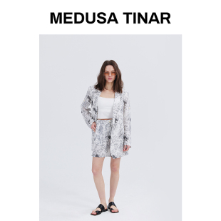 极简ROW风西装 外套短裤 套装 休闲七分袖 2026夏季 亚麻老钱气质西装