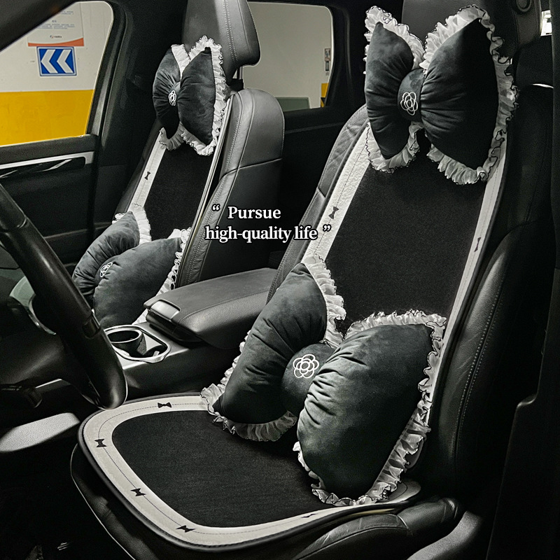 汽车坐垫毛绒高级感创意轻奢结舒适车载座椅垫时尚女神车座套