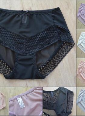 日系清纯蝴蝶结网纱蕾丝无痕透气性感纯棉裆大码女士三角内裤907