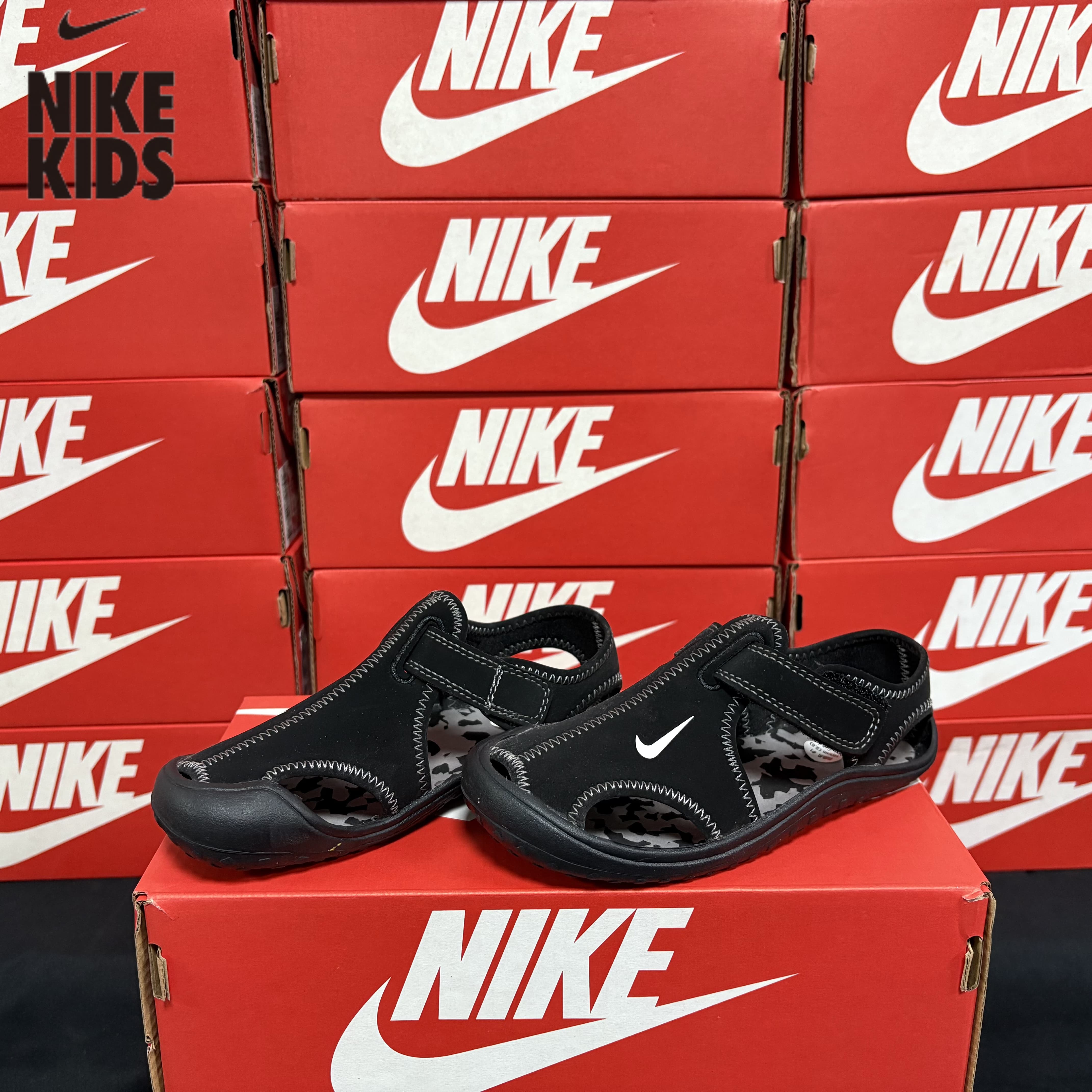 正品Nike/耐克包头魔术贴中小儿童夏季新款男童宝宝防滑沙滩凉鞋