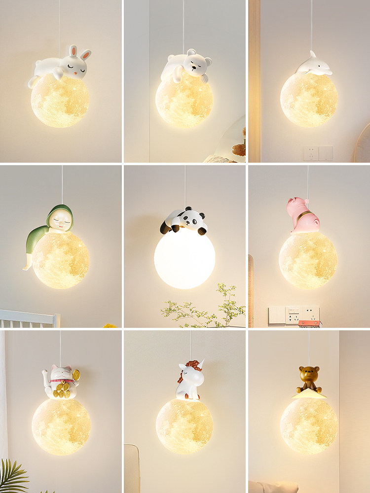创意卧室床头小吊灯男女孩儿童房间卡通灯具过道玄关阳台灯餐厅灯