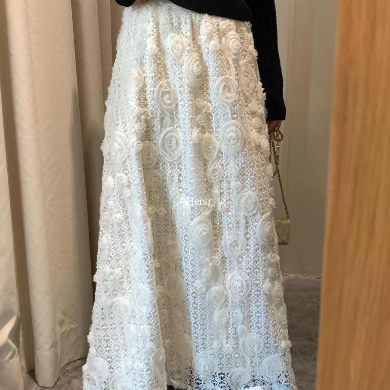 重工立体提花半身裙女