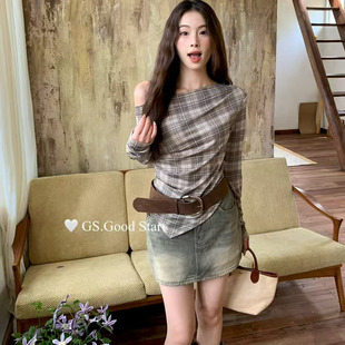 高级感复古摩登格纹肩小衫 GS.GOOD 新款 2025秋季 上衣G6352E START