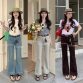 子高腰弹力显瘦牛仔裤 微喇裤 百搭7066 女2026春季 柔柔家弹力喇叭裤