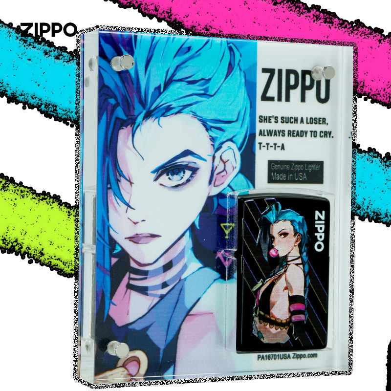 zippo官方正品暴走萝莉金克斯手办套装防风打火机游戏动漫送礼生
