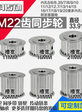 AF型同步轮HTD5M22齿槽宽1 1 槽宽1 6 槽宽2 1 槽2 6 槽3 1 槽3 6