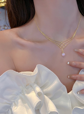 人鱼珍珠项链女轻奢小众高级设计感