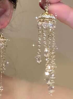 名媛2024新款水晶流苏耳饰气质