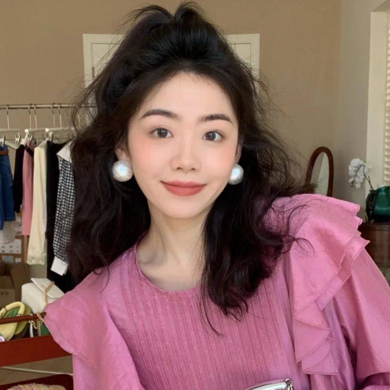 韩国复古海绵珍珠耳钉女法式气质名媛圆形耳环时尚百搭高级感耳饰,饰品/流行首饰/时尚饰品新,耳环,淘宝优惠券,粉丝福利购,淘宝优惠卷
