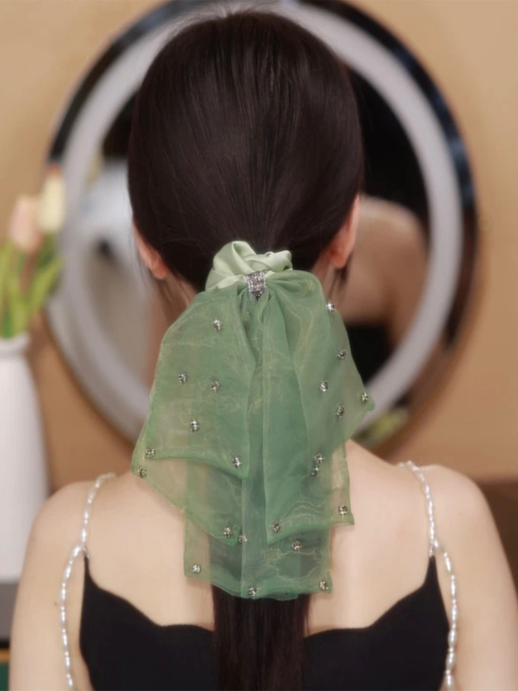 森系法式网纱发圈布艺发饰女