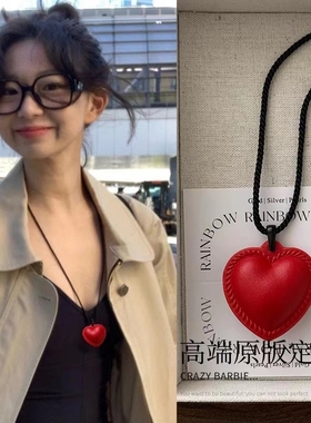 fever同款黑色爱心项链小众设计感时尚简约百搭高级配饰夏季新款