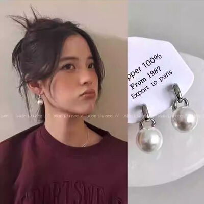 欧阳娜娜同款珍珠耳环2024新款