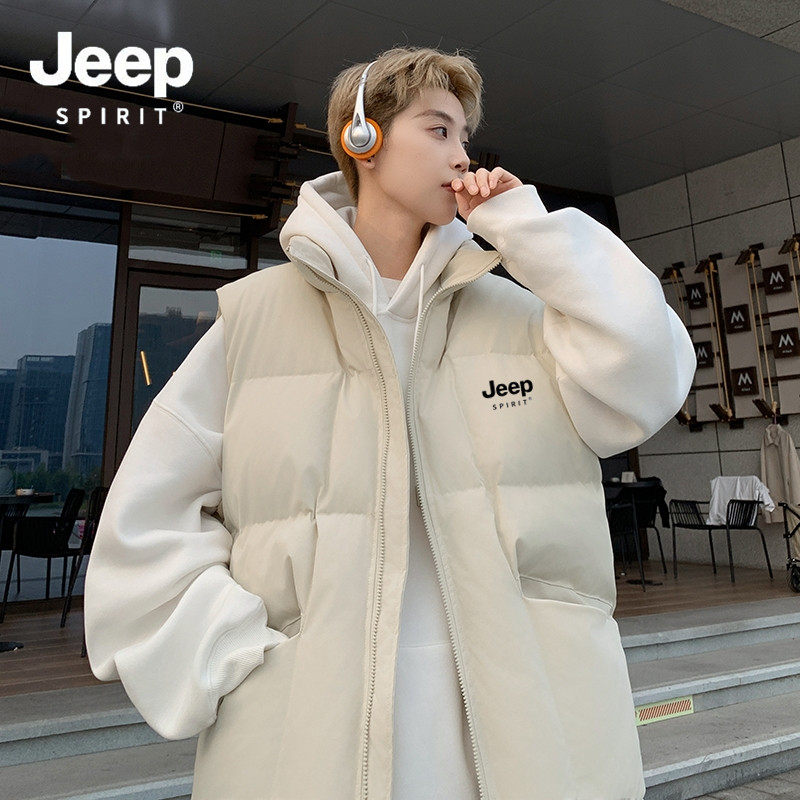 JEEP吉普羽绒棉马甲男款无袖坎肩