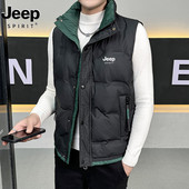 SPIRIT吉普羽绒马甲男士 2025新款 冬季 JEEP 加厚保暖无袖 坎肩外套