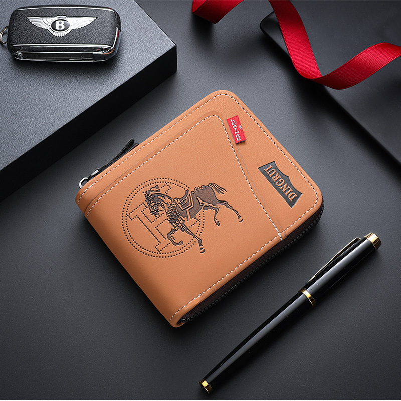 新款男款短款钱包复古风横款