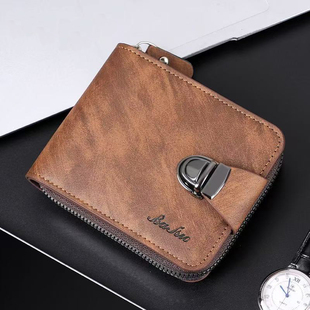 多卡位大容量小手拿包复古卡夹零钱包 拉链钱包 2025男士 钱包短款