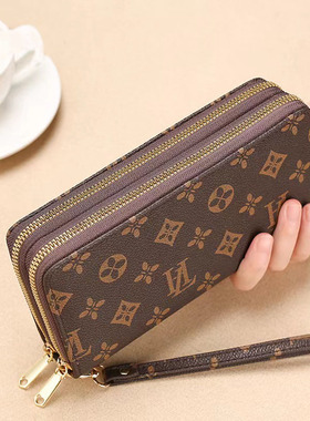 女士钱包长款女生2025新款时尚双层拉链大容量钱夹钱包女士