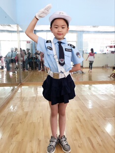 小交警演出服警察体验装万圣节装扮服装幼儿角色扮演男女童职业服