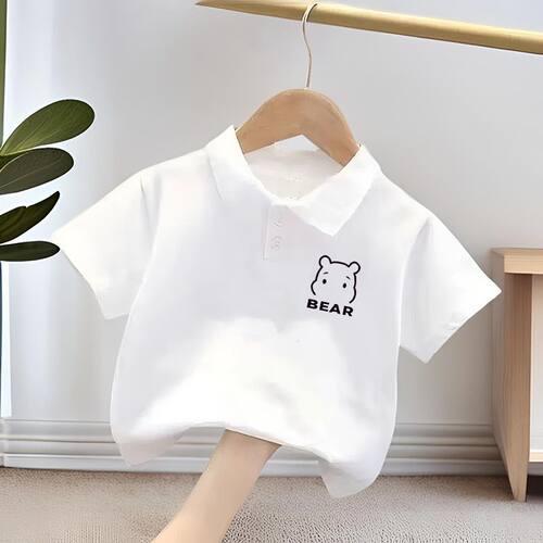 纯棉男女童短袖t恤2025夏季儿童polo衫体恤宝宝夏装男孩洋气上衣