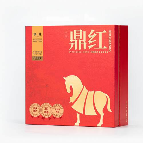 八马茶叶 D0325 八马鼎红1500·红茶·滇红-168克（4.2克×40包）