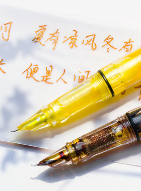 钢笔跨境学生钢笔瘦金体可尖头供弯硬笔书法透明尖美工彩墨