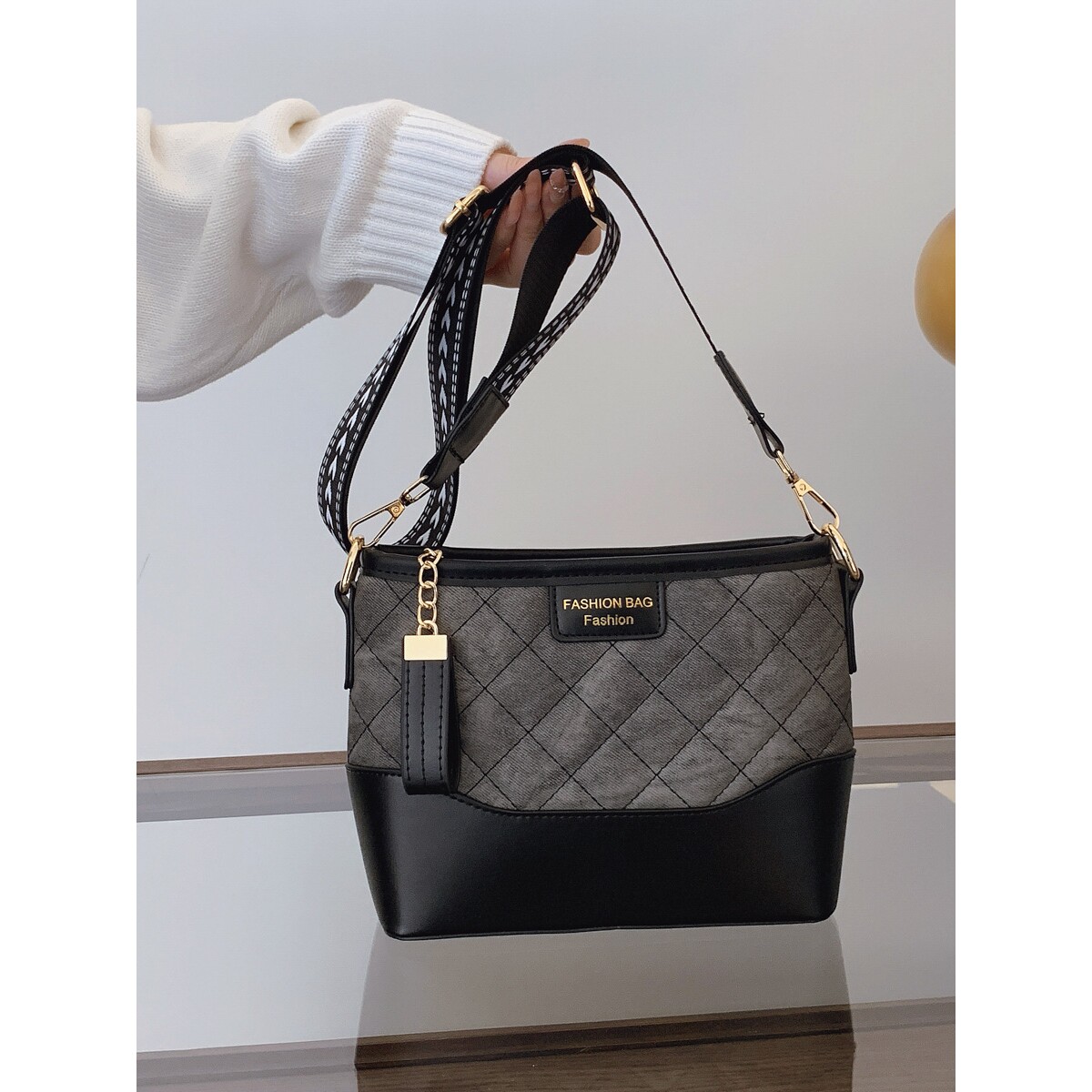 小C&K流行菱格流浪包2025新款撞色单肩斜挎包高级质感女包