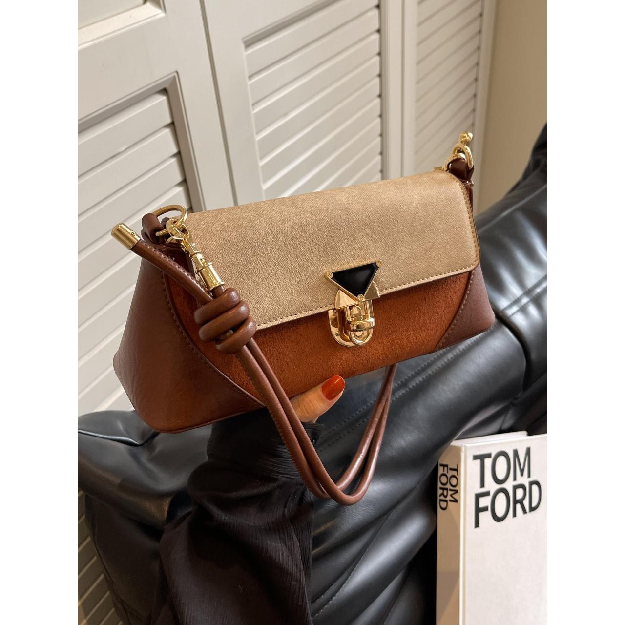 小C&K复古撞色法棍包2025新品畅销单肩包高级感潮流洋气斜挎