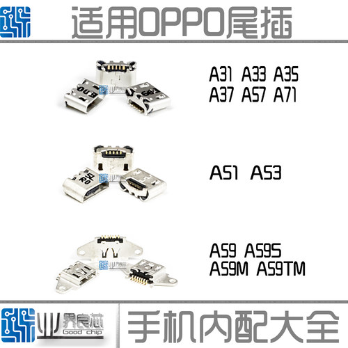 适用OPPO A31 A33T A35 A37 A57 A51 A53M A71 A59S TM尾插充电口