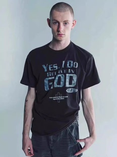 忧郁 相信神 ERD T恤 GOD小众设计感短袖 富二代BELIEVE 现货
