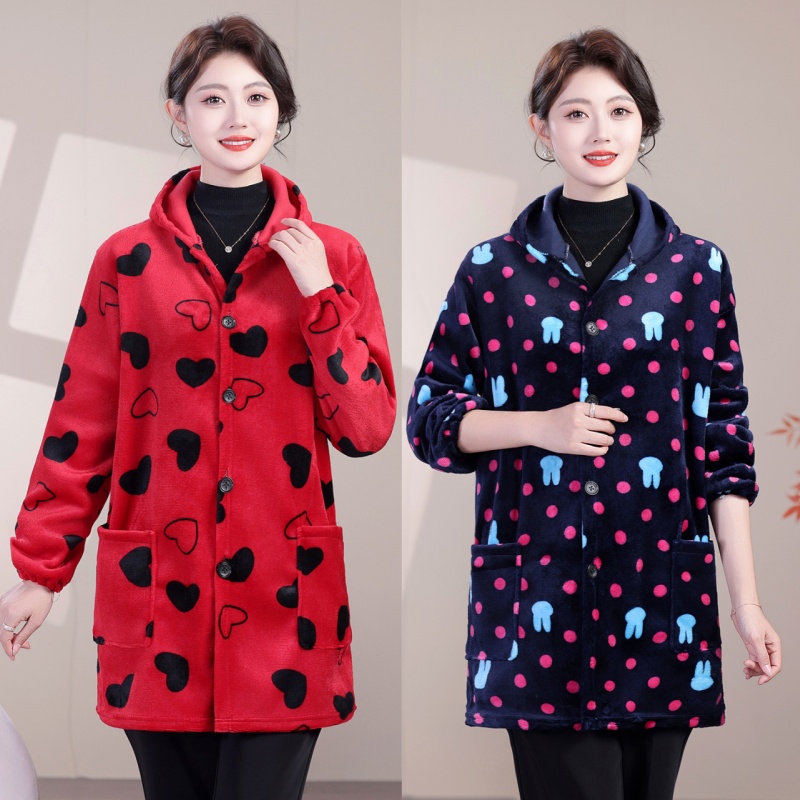 妈妈装防脏保暖罩衣洋气中长款