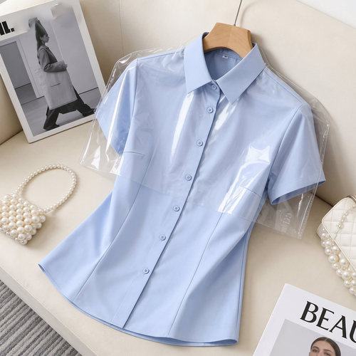 职业衬衫女士短袖正装工作服衬衣