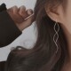 韩版 优雅小众耳圈耳饰 波浪精致耳线女轻奢高级感气质耳坠时尚
