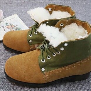 3515正品牛皮大头鞋羊毛棉靴保暖户外高帮男鞋工装靴军迷冷库棉鞋