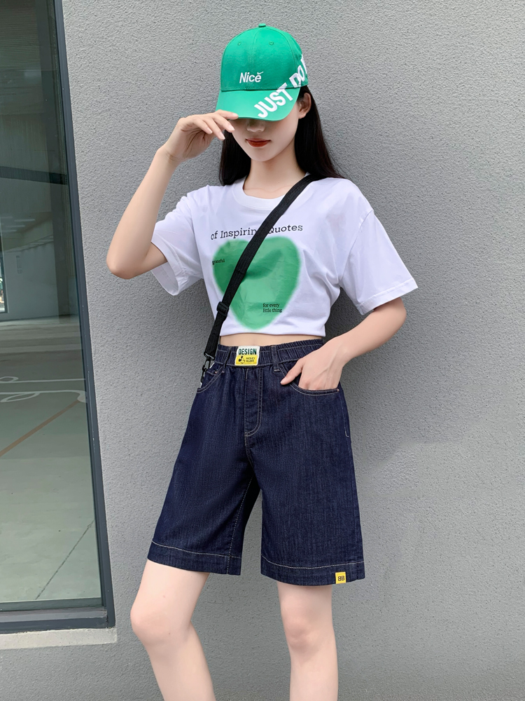 不掉色五分牛仔裤女短裤2023年新款高腰宽松a字阔腿宽松直筒夏薄