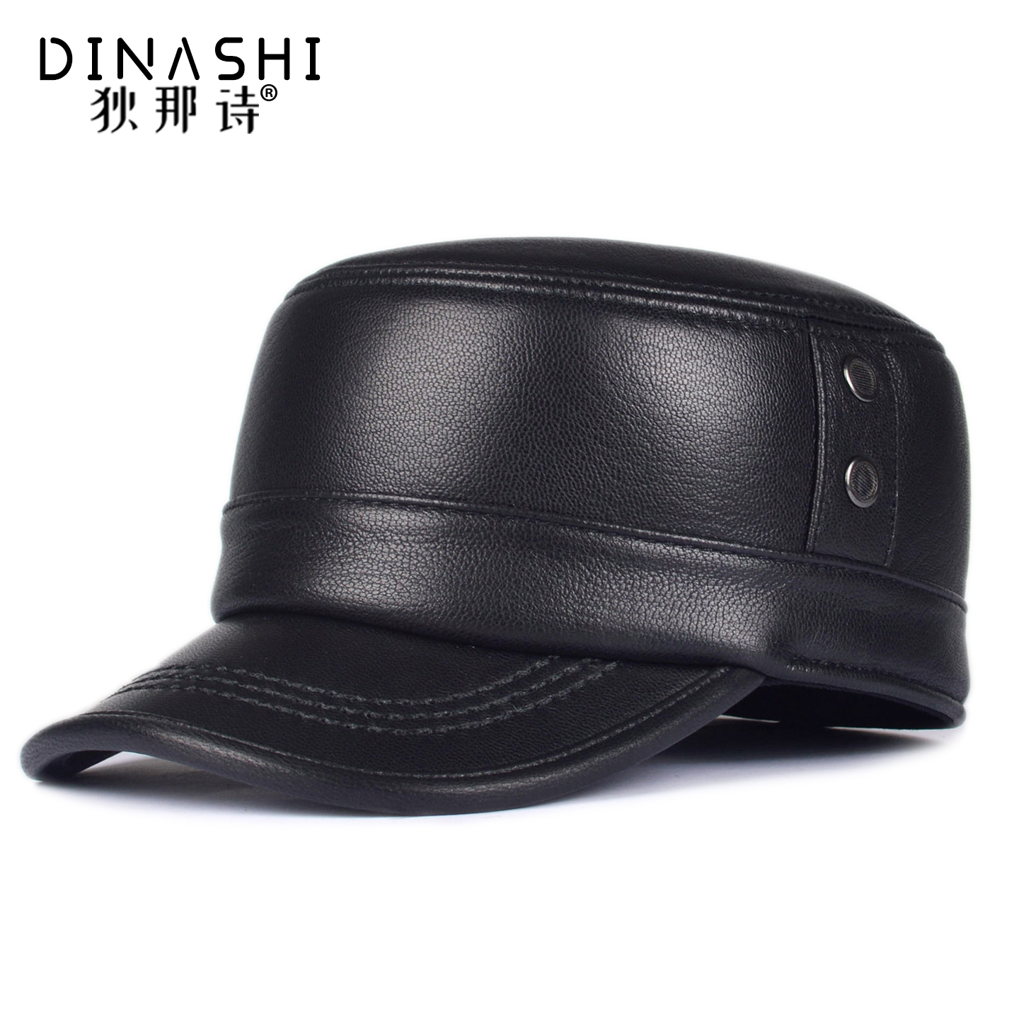 男士羊皮鸭舌帽秋冬季加厚保暖