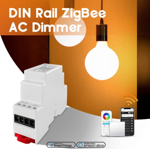 ZigBee导轨切相调光器语音APP RF遥控控制AC可控硅后切GL-SD-003P