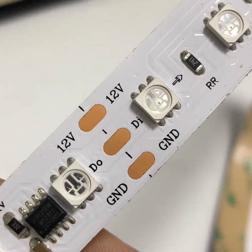 15mm 12v解决压降三点一控 ws2811幻彩60灯RGB15米两头补电